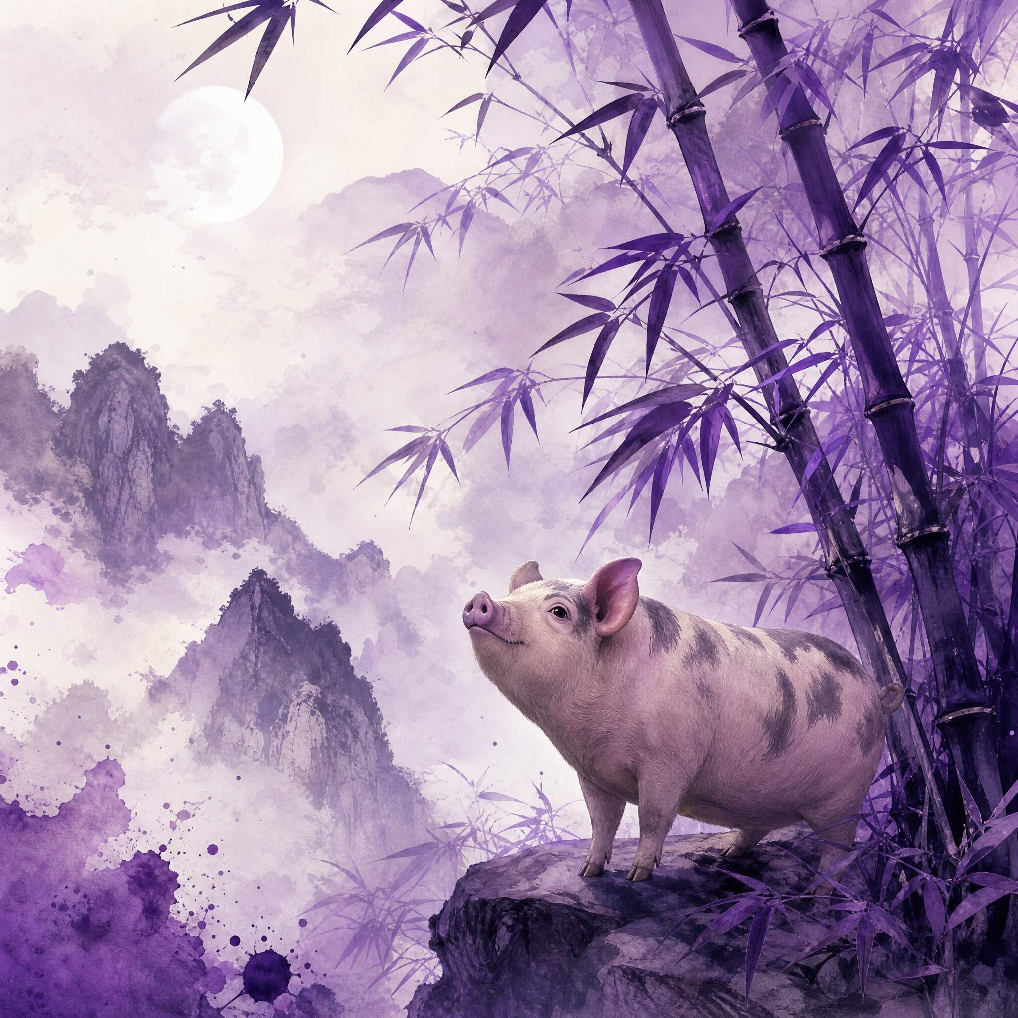 属猪挂竹子画好吗