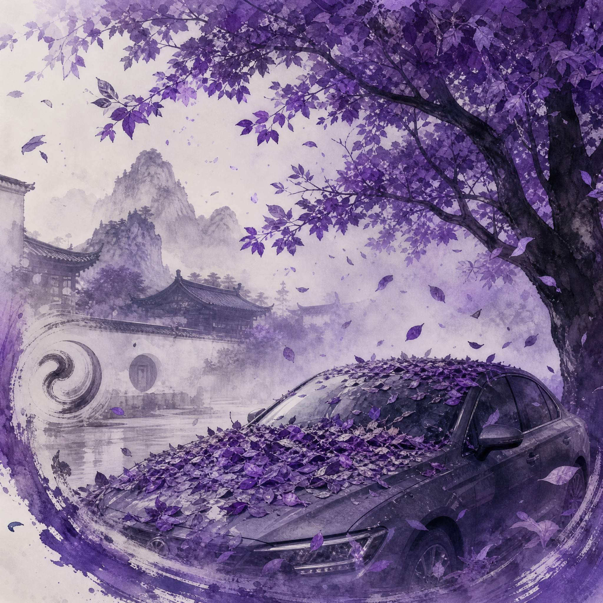 露天车位大树落叶常年堆积车顶要紧吗