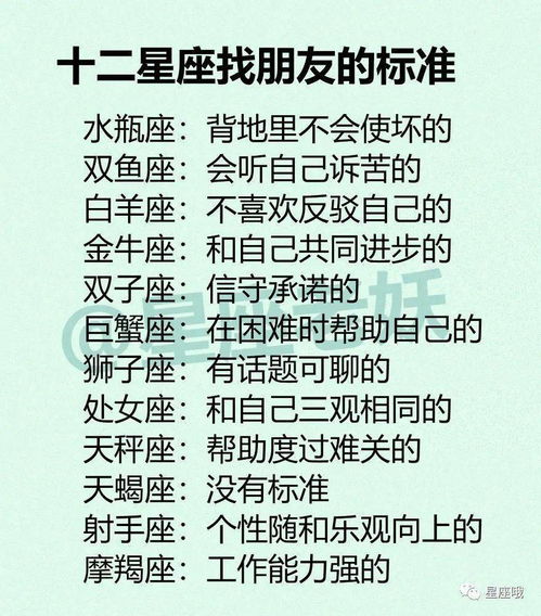 十二星座找朋友配对(十二星座的配对表有哪些 )