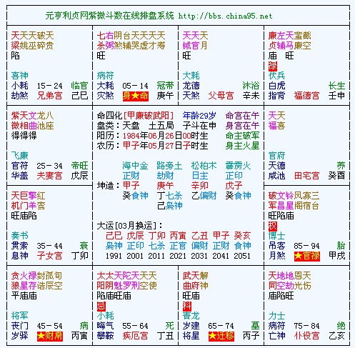 标准紫微命盘(紫薇命盘怎么看)